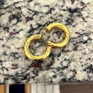 Gold Twist Hoops